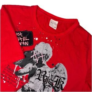 SMOKE RISE 2XL Graphic T Shirt Angel Red Splatter Paint Streetwear Bling